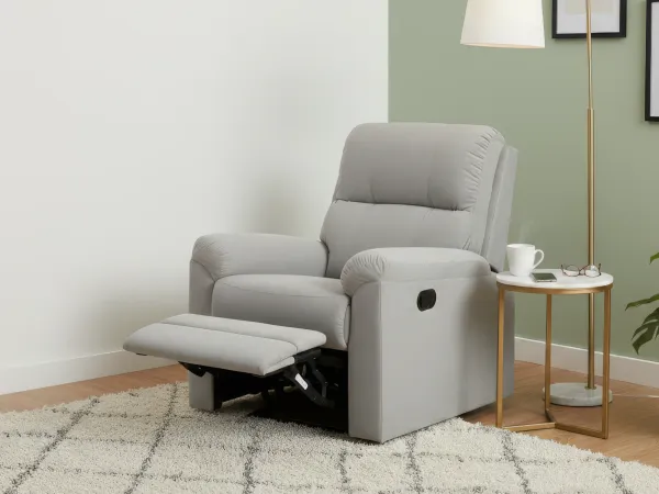 Erica Fabric Recliner in Grey Color